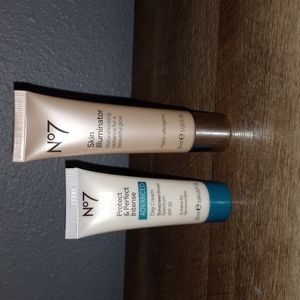 N°7 skin illuminator and protect & perfect intense skin products